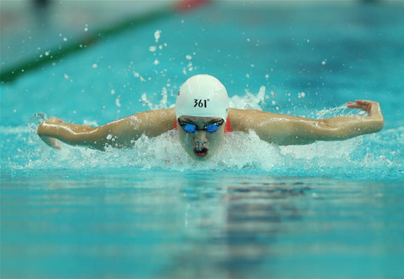 高清组图：全运会游泳女子4X100米混合泳接力决赛京苏浙联队夺冠