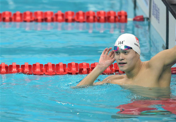 高清组图：全运会游泳男子4X100米混合泳接力决赛浙鄂队夺冠