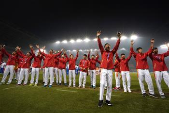 高清組圖：全運會男子20歲以下年齡組頒獎儀式，上海隊獲得冠軍