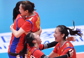 天津隊獲得全運女排青年組冠軍