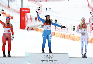 高山滑雪——女子滑降决赛：意大利选手获得冠军