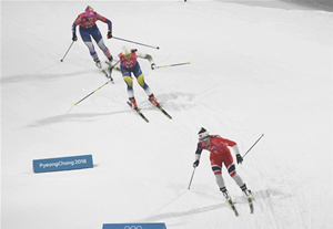 越野滑雪——女子团体短距离（自由技术）决赛赛况