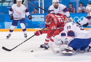 冰球——男子四分之一决赛：俄罗斯奥林匹克选手胜挪威