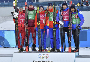 越野滑雪——男子团体短距离（自由技术）：挪威队夺冠