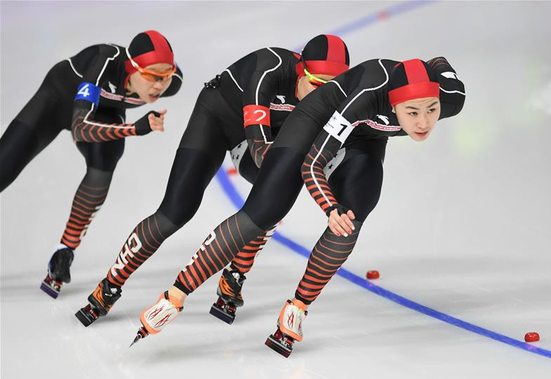 速度滑冰——女子团体追逐赛：中国队获第五名