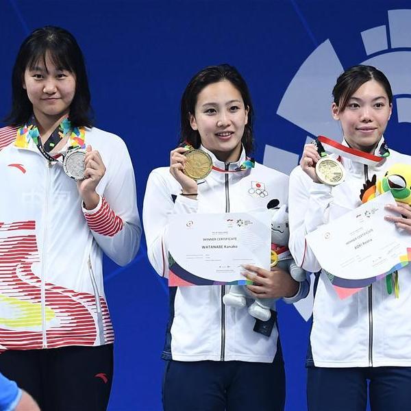 女子200米蛙泳中国选手获亚军