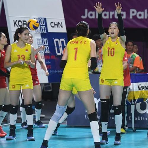 亚运会排球——女子小组赛：中国对阵韩国
