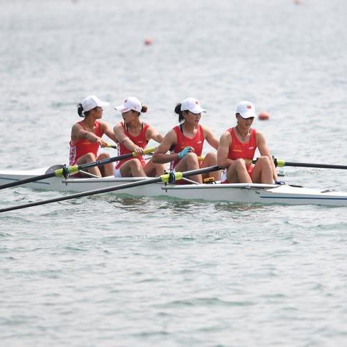 亚运会赛艇——中国队获女子四人单桨冠军