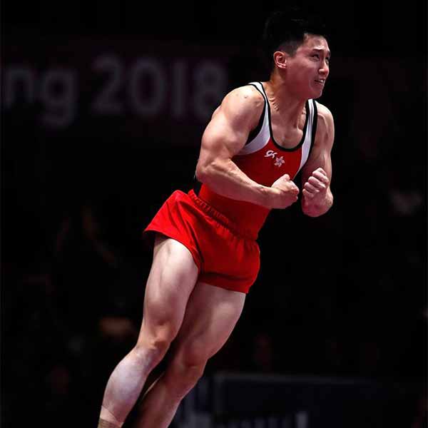 中國香港選手石偉雄奪得男子跳馬冠軍