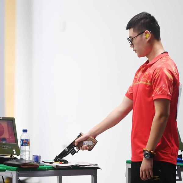 亞運會射擊——男子25米手槍速射 中國選手包攬金銀牌