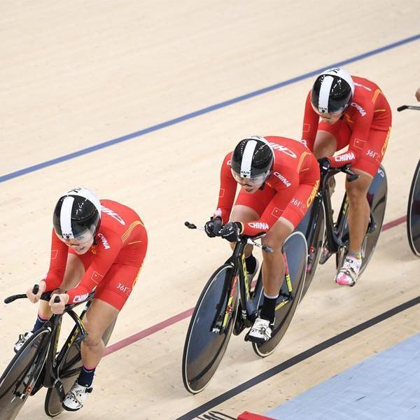 亞運會場地自行車——中國隊晉級女子團體追逐賽決賽
