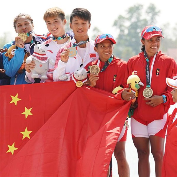 亞運會皮劃艇——女子雙人劃艇：中國隊奪冠