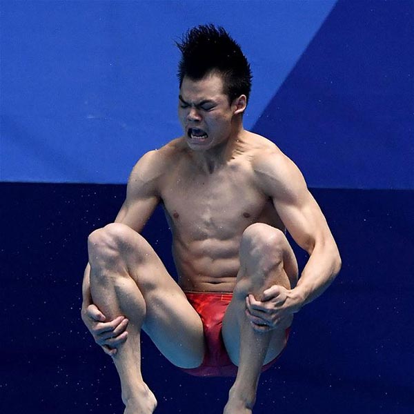 跳水男子1米板：中國選手包攬冠亞軍