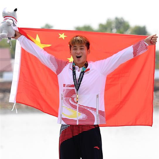 女子单人划艇200米：中国队孙梦雅夺冠
