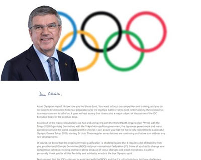 关键时刻 巴赫致信全球奥林匹克运动员