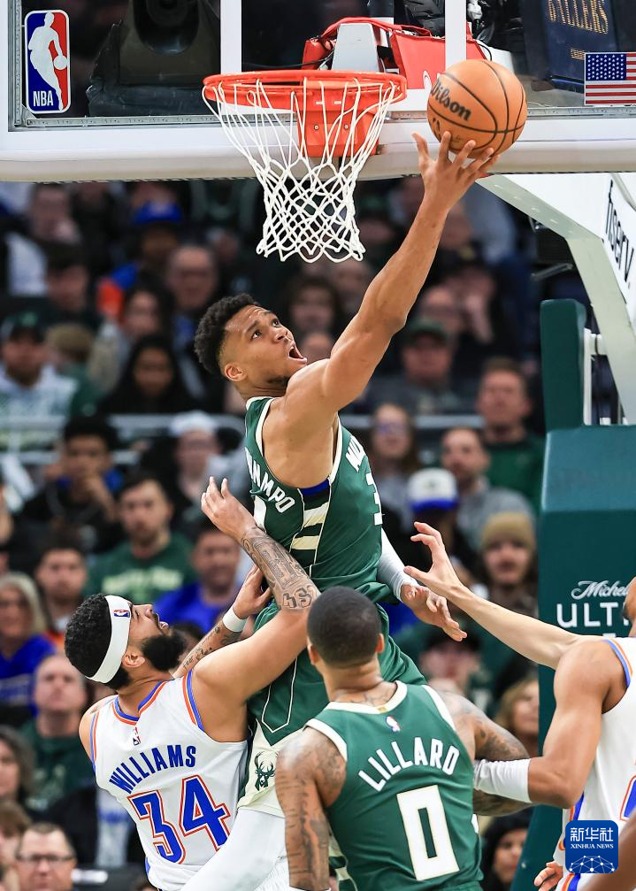 篮球——nba常规赛:雄鹿胜雷霆