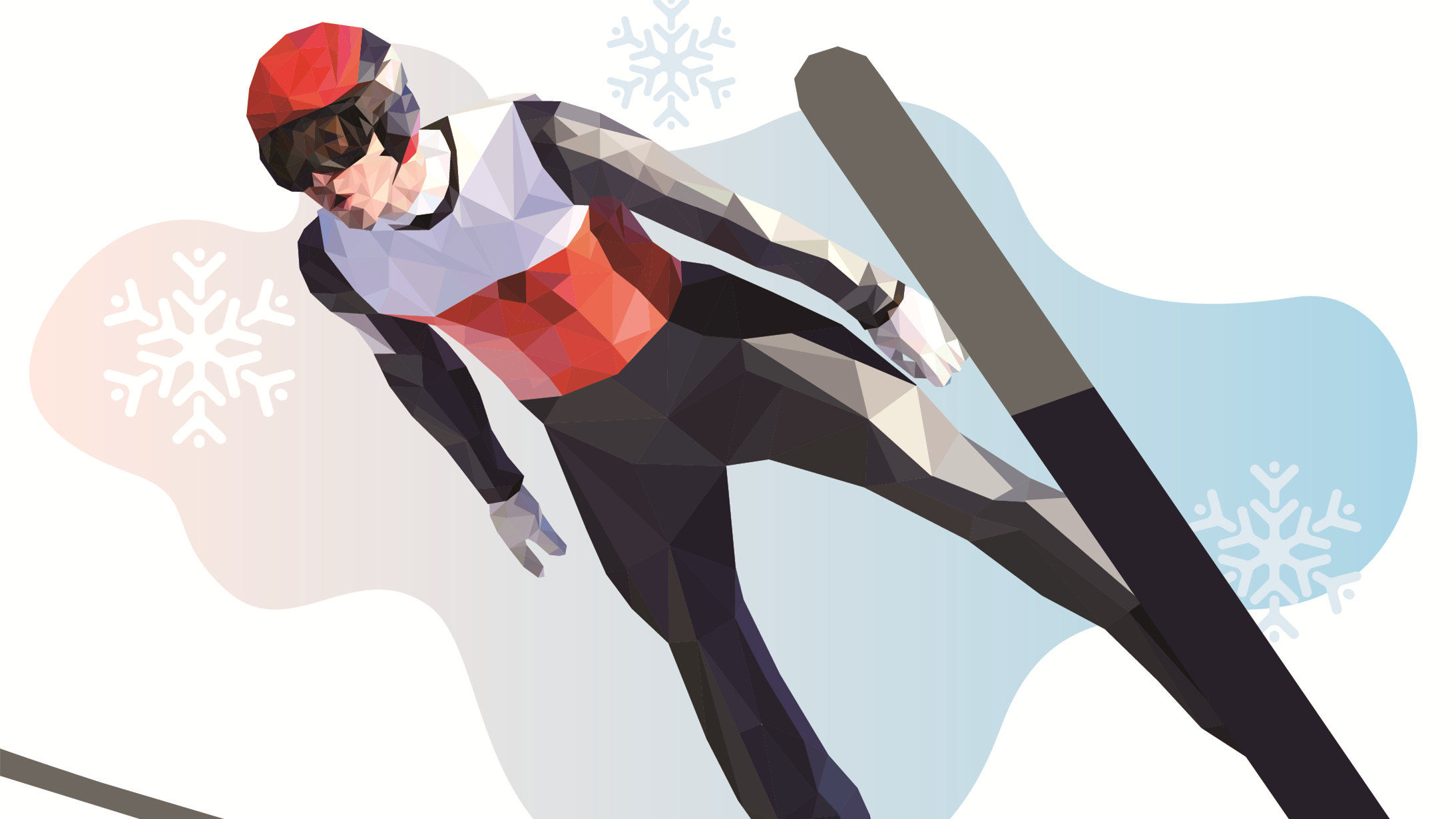 冬奥会滑雪项目卡通图片